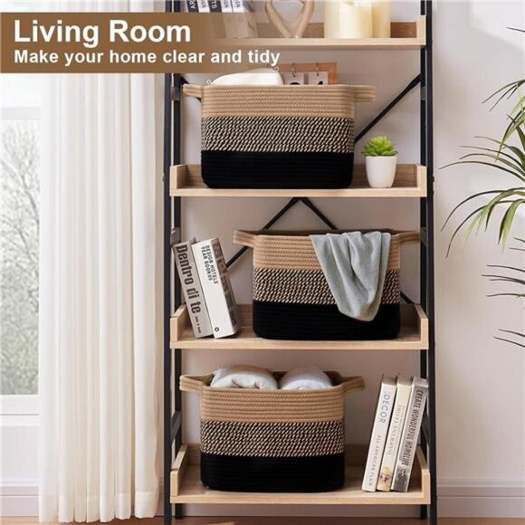 Storage Basket for Organizing Woven Rectangle Bin for Closet Nursery - Picture 5 of 8